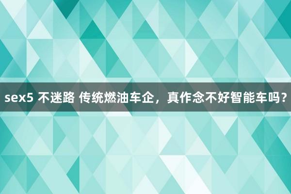 sex5 不迷路 传统燃油车企，真作念不好智能车吗？