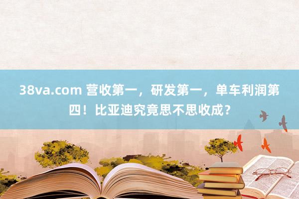 38va.com 营收第一，研发第一，单车利润第四！比亚迪究竟思不思收成？