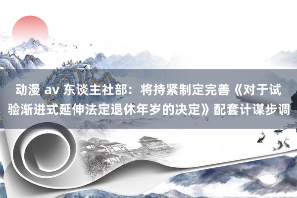 动漫 av 东谈主社部：将持紧制定完善《对于试验渐进式延伸法定退休年岁的决定》配套计谋步调