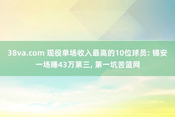 38va.com 现役单场收入最高的10位球员: 锡安一场赚43万第三， 第一坑苦篮网