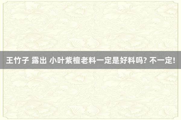 王竹子 露出 小叶紫檀老料一定是好料吗? 不一定!