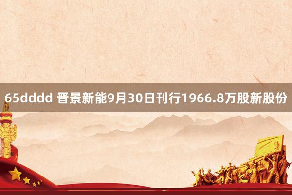 65dddd 晋景新能9月30日刊行1966.8万股新股份