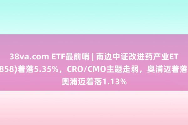 38va.com ETF最前哨 | 南边中证改进药产业ETF(159858)着落5.35%，CRO/CMO主题走弱，奥浦迈着落1.13%