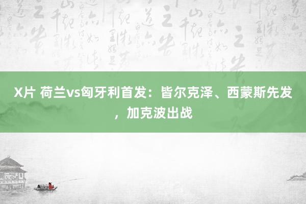 X片 荷兰vs匈牙利首发：皆尔克泽、西蒙斯先发，加克波出战