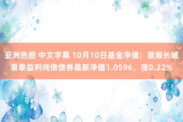 亚洲色图 中文字幕 10月10日基金净值：景顺长城景泰益利纯债债券最新净值1.0596，涨0.22%