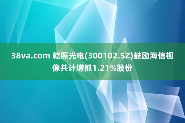 38va.com 乾照光电(300102.SZ)鼓励海信视像共计增抓1.21%股份