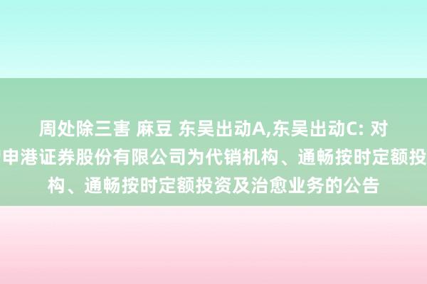 周处除三害 麻豆 东吴出动A，东吴出动C: 对于旗下部分基金新增申港证券股份有限公司为代销机构、通畅按时定额投资及治愈业务的公告