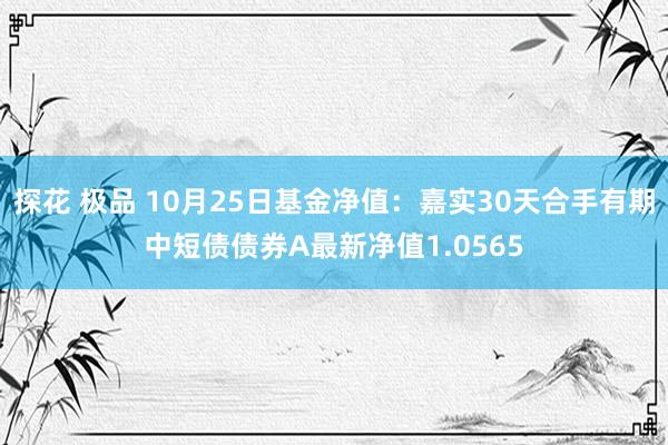 探花 极品 10月25日基金净值：嘉实30天合手有期中短债债券A最新净值1.0565