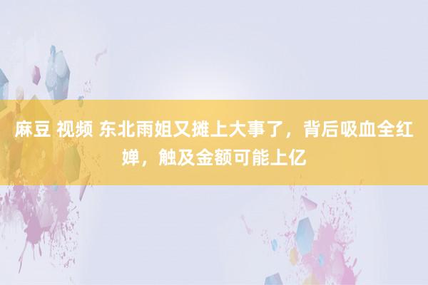 麻豆 视频 东北雨姐又摊上大事了，背后吸血全红婵，触及金额可能上亿