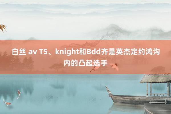 白丝 av TS、knight和Bdd齐是英杰定约鸿沟内的凸起选手