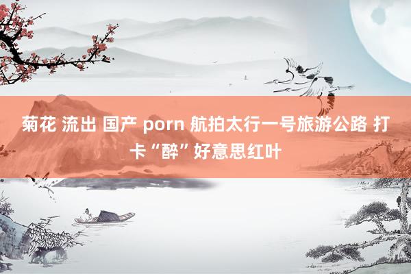 菊花 流出 国产 porn 航拍太行一号旅游公路 打卡“醉”好意思红叶