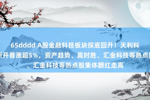 65dddd A股金融科技板块探底回升！天利科技涨近10%，新开普涨超5%，资产趋势、赢时胜、汇金科技等热点股集体翻红走高