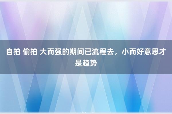 自拍 偷拍 大而强的期间已流程去，小而好意思才是趋势