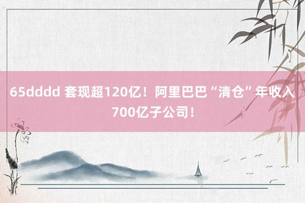 65dddd 套现超120亿！阿里巴巴“清仓”年收入700亿子公司！